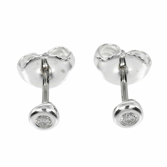 TIFFANY & CO. Silver Diamond Earrings - Picture 1 of 7